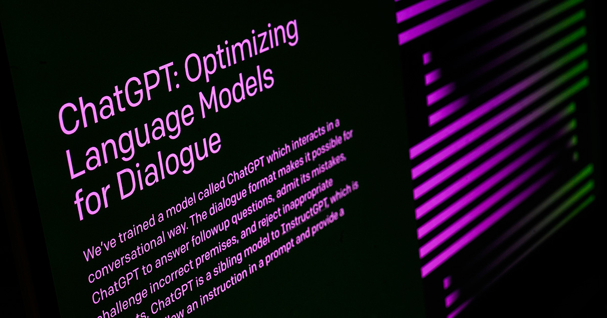 Explanation of ChatGPT on a screen
