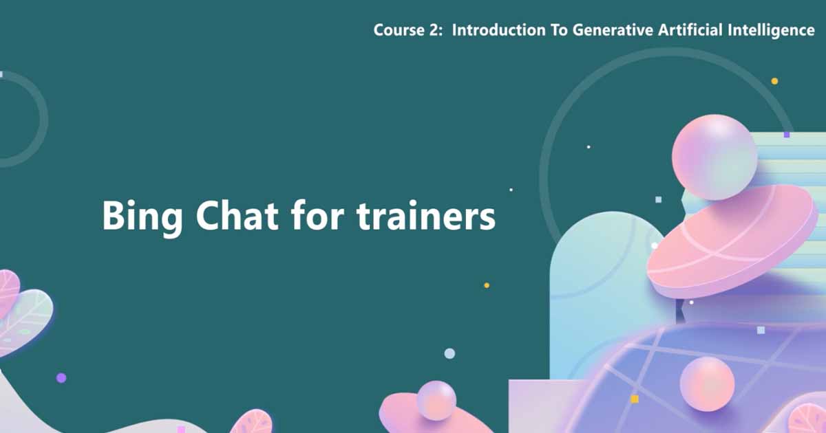 Bing Chat for trainers thumbnail with pastel graphics