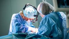 A staged surgery photo