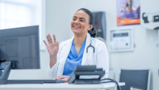 Health professional in a telehealth visit