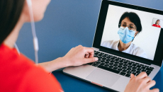 A telehealth professional on-screen