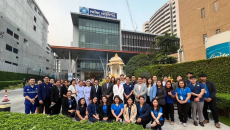 Princ Hospital Suvarnabhumi team in front of the hospital in metro Bangkok, Thailand