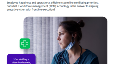 Healthcare worker staring out of window