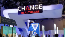 Change Healthcare booth and sign