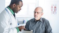 Doctor and patient in ambulatory clinic