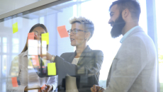 Business people during a brainstorming session