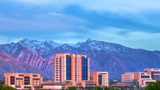 Intermountain Healthcare complex with mountains in background