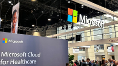 Microsoft signage at trade show