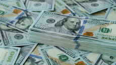 Stacks of hundred dollar bills