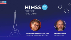 Philip Gribbon and Dr Christian Muehlendyck, IDERHA project_HIMSS25 Europe