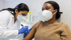 A person getting vaccinated against COVID-19