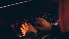 Hacker hands on a keyboard