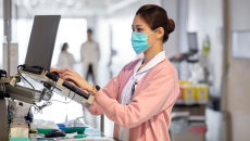 Nurse at computer