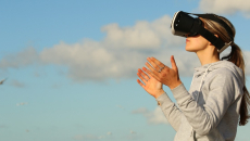 Person wearing VR headset