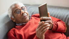 A patient video chatting