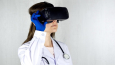 Person wearing VR headset