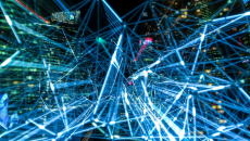 Lights connecting among buildings