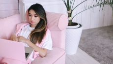 A sick person using the computer