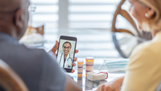 Patients consult with a doctor via telehealth