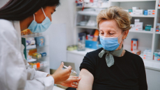 A person getting vaccinated