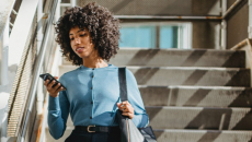 A person using a phone