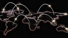 World map connected by points