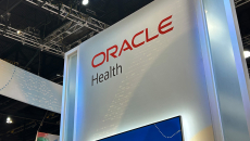 Oracle Health booth signage