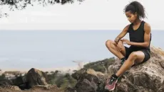 Runner with smartwatch