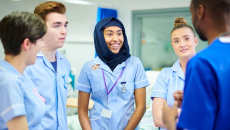 Medical students during their clinical training