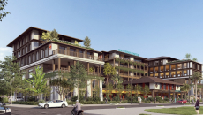 An artist's impression of the upcoming Sun Serenia Hospital in Phú Quốc City, Vietnam