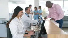 Patient checks in at doctor's office
