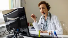 Doctor at computer