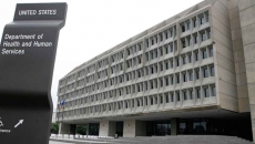 HHS building and signage
