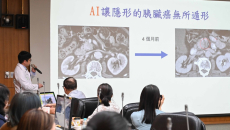 An NTUH researcher demonstrating their new pancreatic cancer detection AI tool