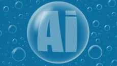 The letters AI encased in a bubble