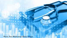 Stylized image of a stethoscope on a tablet
