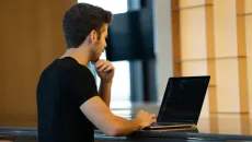 Software developer on laptop