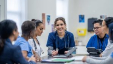 Healthcare workers meeting