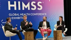 From left: Vikram Mohan, global head of digital health solutions at Roche; Dr. Rowland Illing, global chief medical officer and director of healthcare at Amazon Web Services; Dr. Hosam Mattar, cofounder and chief health officer at Kera Health Platform; and Juli Hysenbelli, global lead of connected care at AWS Healthcare and Lifesciences