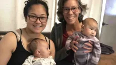 Marjourie Solano and Heather Preece of Kodiak KINDNESS with infants in the program.