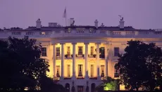 The White House lit up at night