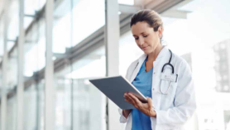 Doctor holding tablet