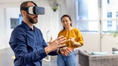 Patient uses VR headset at home 