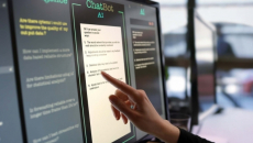Person using an AI chatbot on a screen