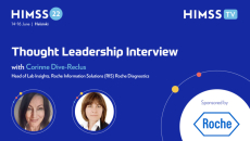 Corinne Dive-Reclus, global head of lab insights business at Roche Diagnostics and Lisa Rice-Duek