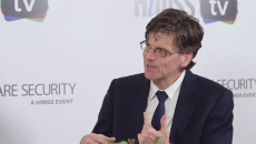 Darren Lacey talking to HIMSS TV