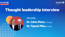 Dr. Tapani Piha and Dr. Cátia Pinto at Digital Health Advisory Group for Europe_HIMSS24 Europe