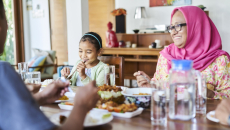 Family eating a meal