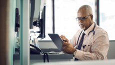 Doctor using a tablet