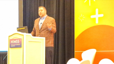 Andrew Bledsoe, deputy executive director of Kentucky's Cabinet for Health and Family Services, speaks Tuesday at HIMSS25 in Las Vegas.